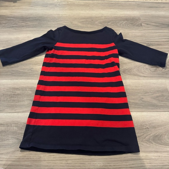 Uniqlo Large Red and Navy Striped 3/4 Sleeve Tunic - Picture 1 of 4